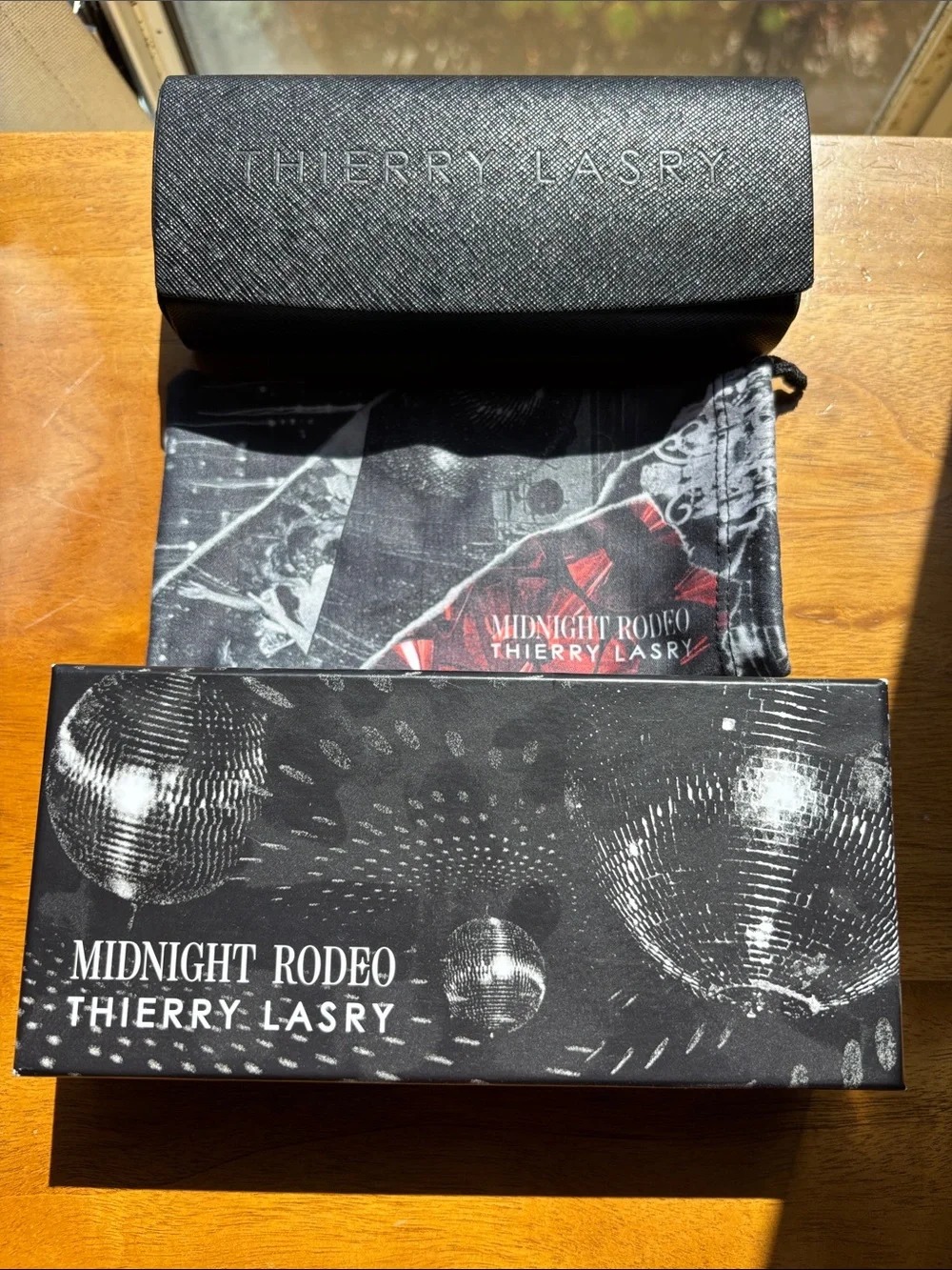 THIERRY LASRY x Midnight Rodeo Thick Frame Sunglasses & Case, Bag, Original Box